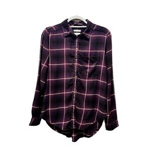 American Eagle Women Ahh-mazingly Soft Flannel Boyfriend Fit Plaid Shirt/Shacket